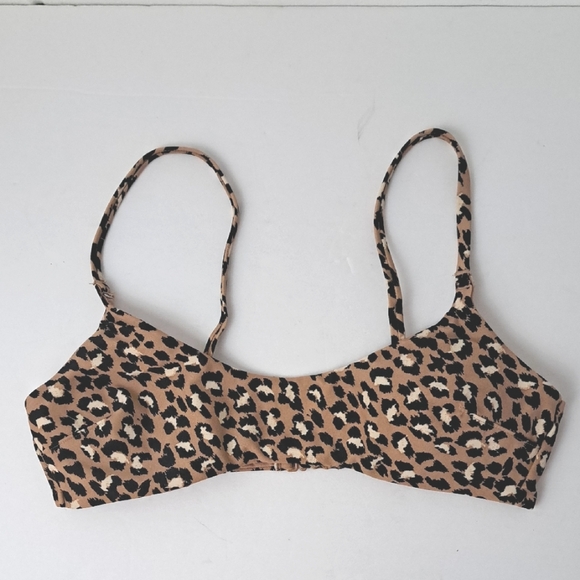 Aerie Scoop Leopard Print Bralette Swim Top SzS - Picture 1 of 9